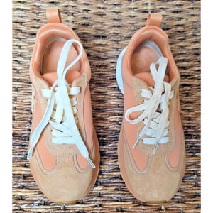 Tory Burch Good Luck Trainer Sneaker 6.5 Peach Parfait Platform Chunky Athleisur